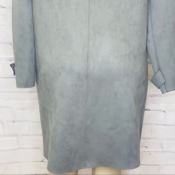 Magashoni Grey Faux Leather button coat - Picture 8 of 14